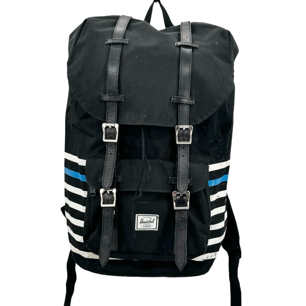 Hershel Supply Co Little America Backpack Laptop Sleeve Black White Blue Stripe